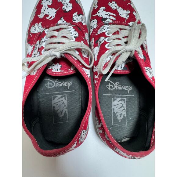 Rare Vans Sneakers 101 Dalmatians Disney Red White Black Lace Up Women’s Sz 8 - Picture 6 of 7